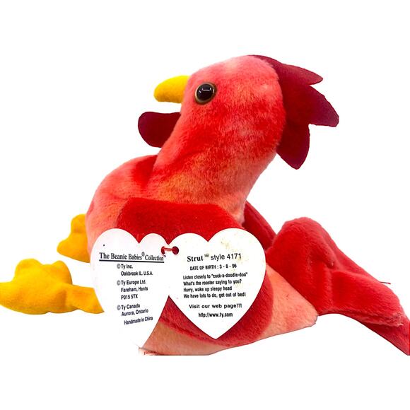 Ty Beanie Baby 1996 - Strut the Rooster Style 4171 - Picture 2 of 3